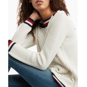 Tommy Hilfiger Cate Boat Neck Cable Knit Sweater